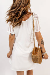 Robe t-shirt à manches rayées transparentes USA